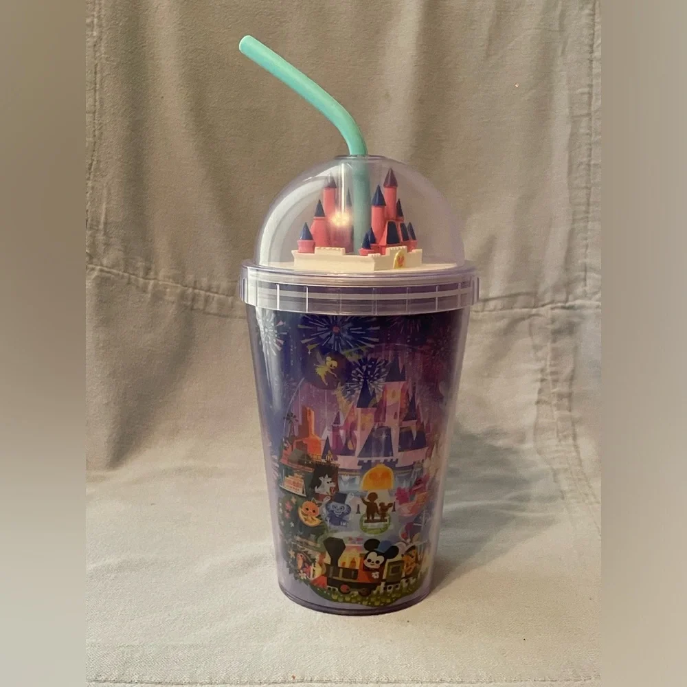 NEW Disney Parks Joey Chou Magic Kingdom‎ Cinderella Castle Tumbler w/ Straw
